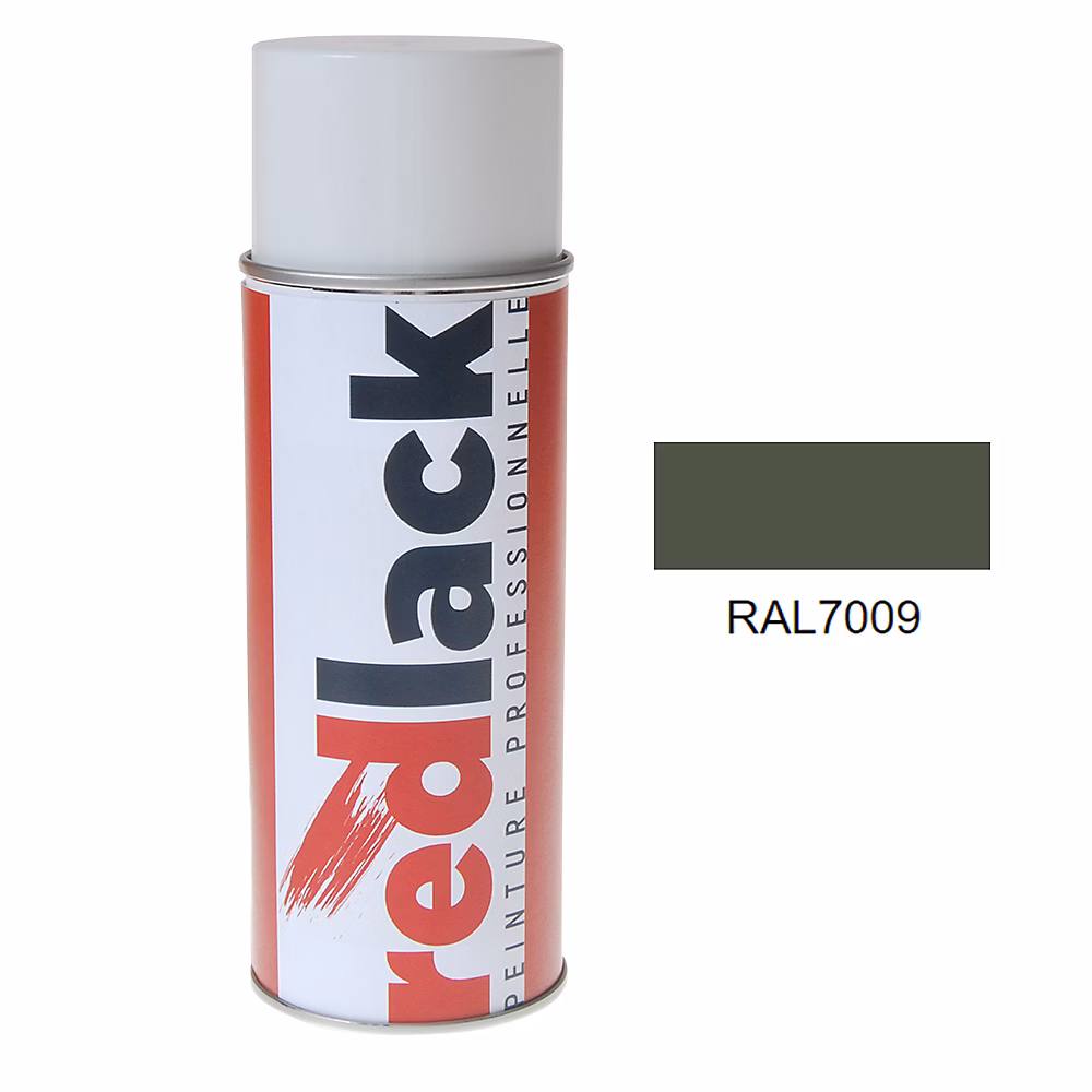 Bombe de peinture Aérosol – spray | 400ml | RAL 7009 Gris vert | Mat | multisupport | Redlack | RAL7009