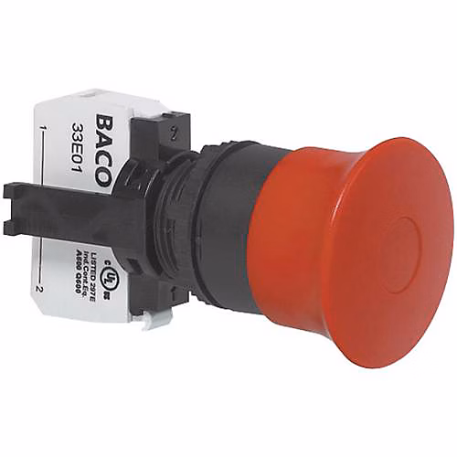 BACO L22DD01A Arrêt d'urgence à anneau frontal plastique | rouge – IP69K – 1 pc