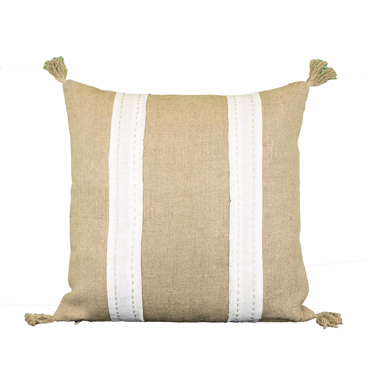 Coussin en lin et coton déhoussable (45 × 45 cm – Blanc)