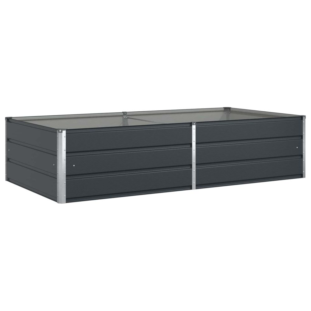 vidaXL Jardinière Anthracite 195 x 100 x 45 cm Acier galvanisé