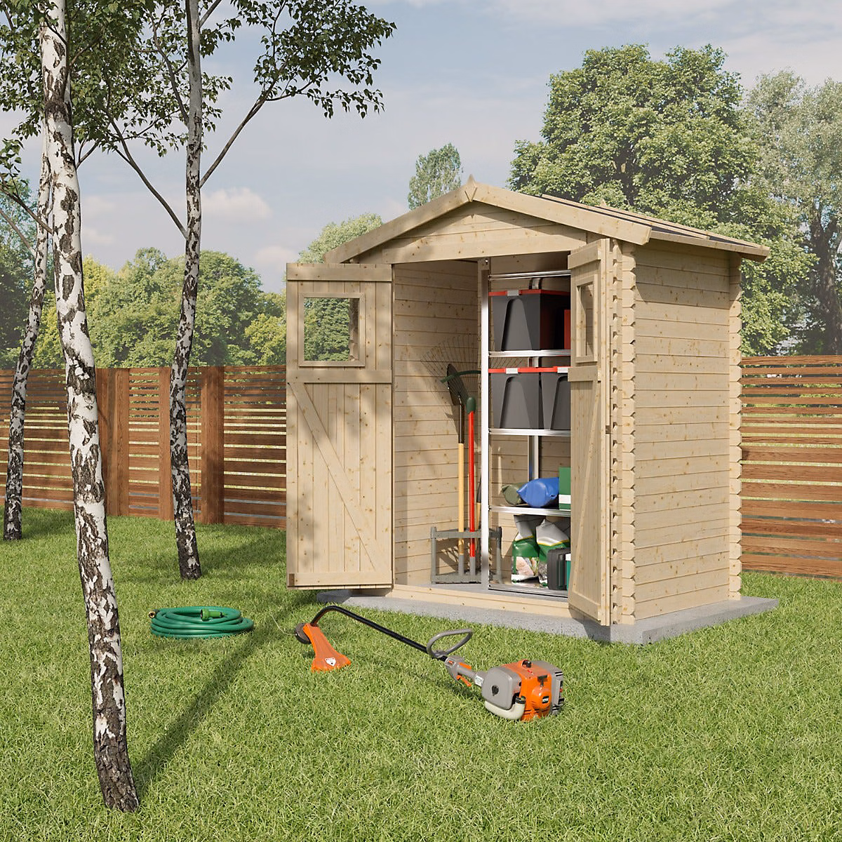 Abri de jardin | bois brut – 2 – 3 m²