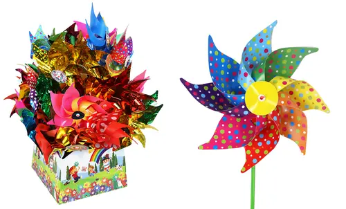 Solution maison:Moulin à vent multicolore - Ø 21 cm