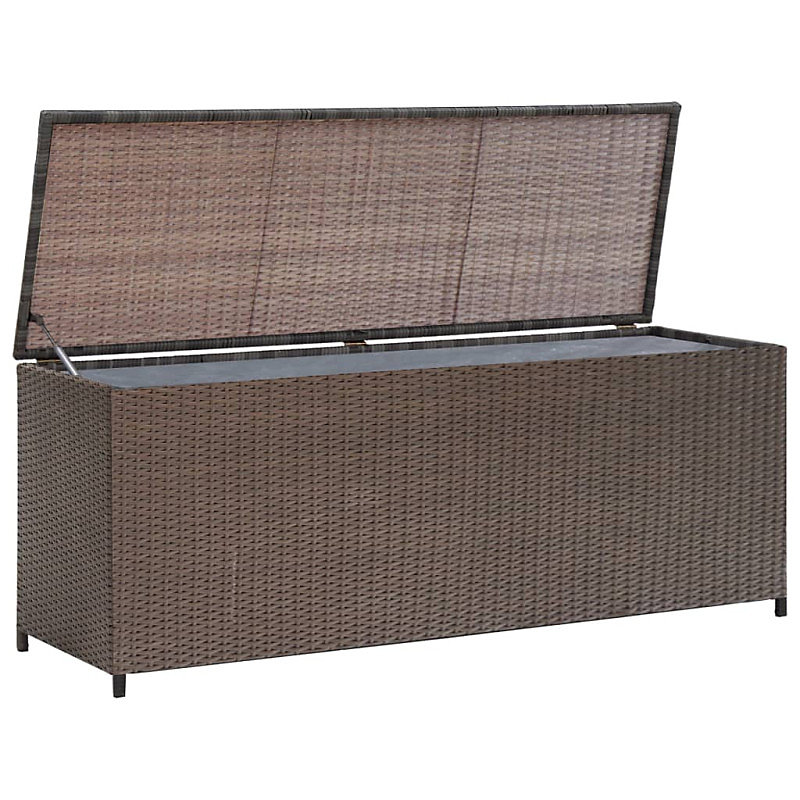 Boîte de rangement de jardin marron 120 × 50 × 60 cm résine tressée
