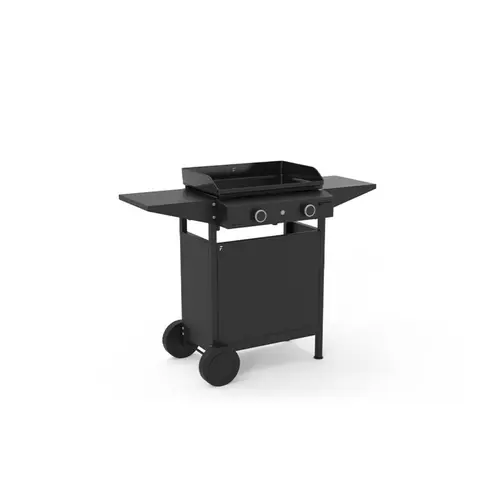 Idée nature：Desserte chariot pour plancha Origin fermé 60 coloris noir en acier Forge Adour Origin - 83,2 x 128,6 x 55,8 cm