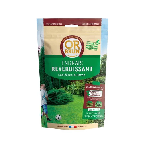 Ambiance jardin:Engrais reverdissant conifères et gazon anti brunissement 1kg 12,5x5,8x28,5 cm
