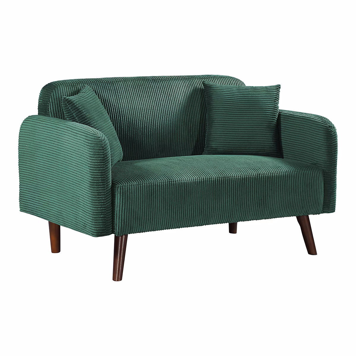 Canapé 2 places Midt 132 × 70 × 80 – 5 cm vert en.casa