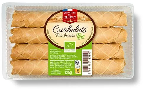 Pour votre projet:Curbelets pur beurre bio Biscuits les Saules - 125 g