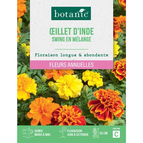 Pour vos envies de jardin：Graines de fleurs d'Œillet d'inde swing en mélange botanic®