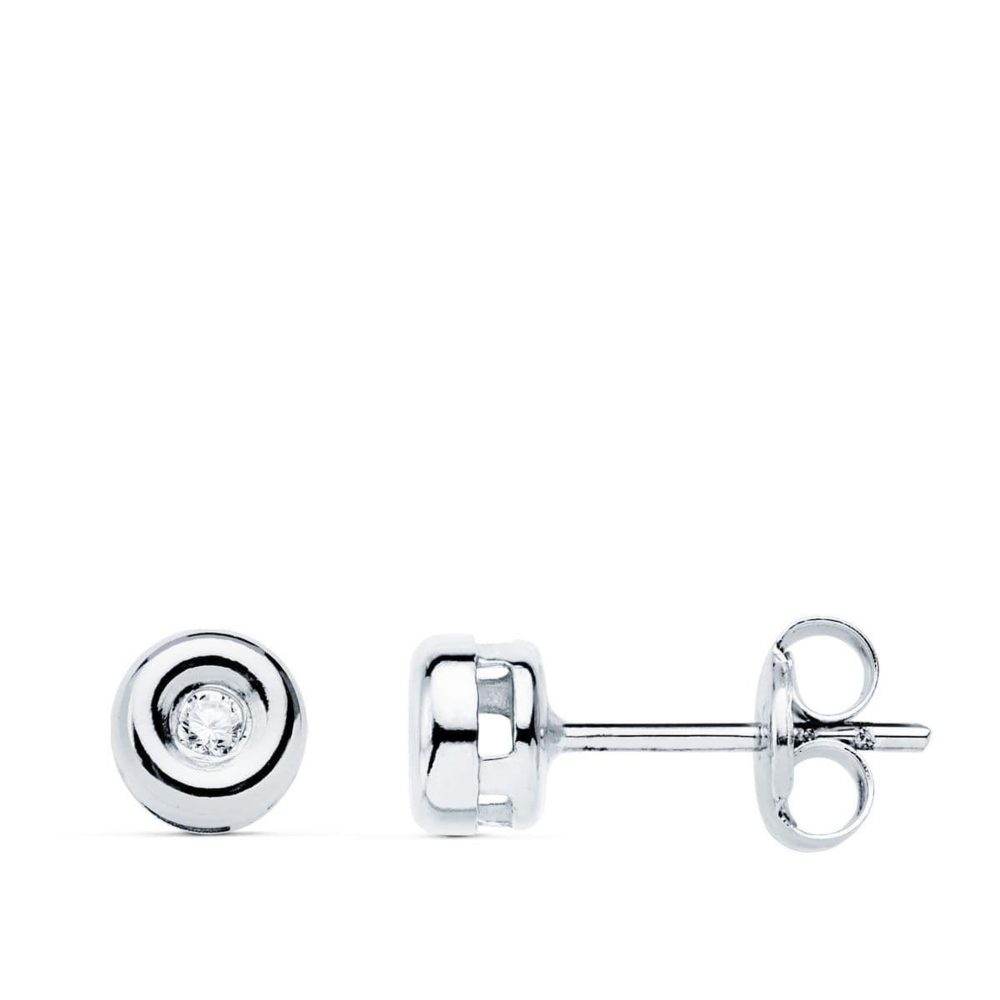 L'ATELIER D'AZUR Boucles d'Oreilles Solitaires Diamants de Synthèse 0.04 Carats - Or 18 Carats 750 Blanc