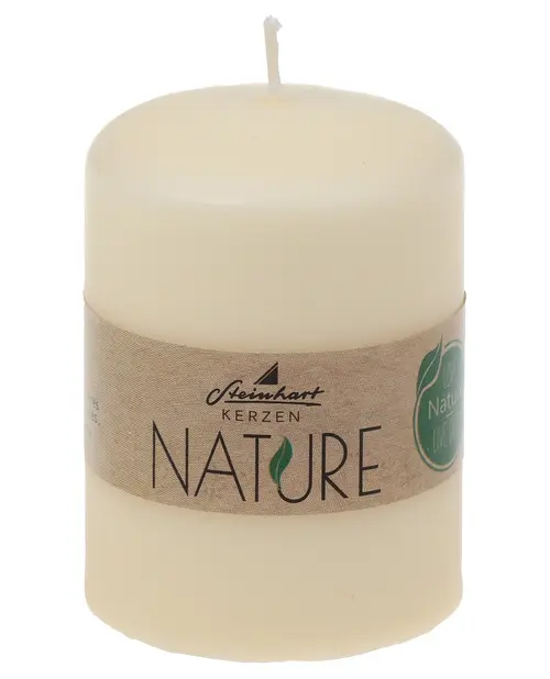 Jardin accessoire:Bougie cylindrique en cire végétale coloris crème - Ø 5,7 x H 8 cm