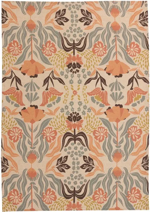 Jardin et idées：Torchon en coton imprimé multicolore Youri - 50 x 70 cm