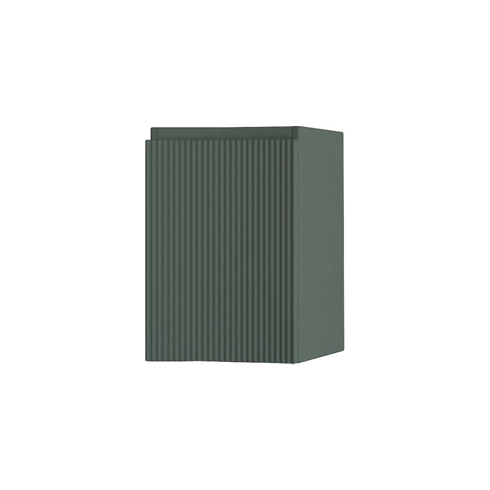 Meuble complément sous vasque l.34 x H.55 x P.41 cm – vert mat strié, version droite, Vague