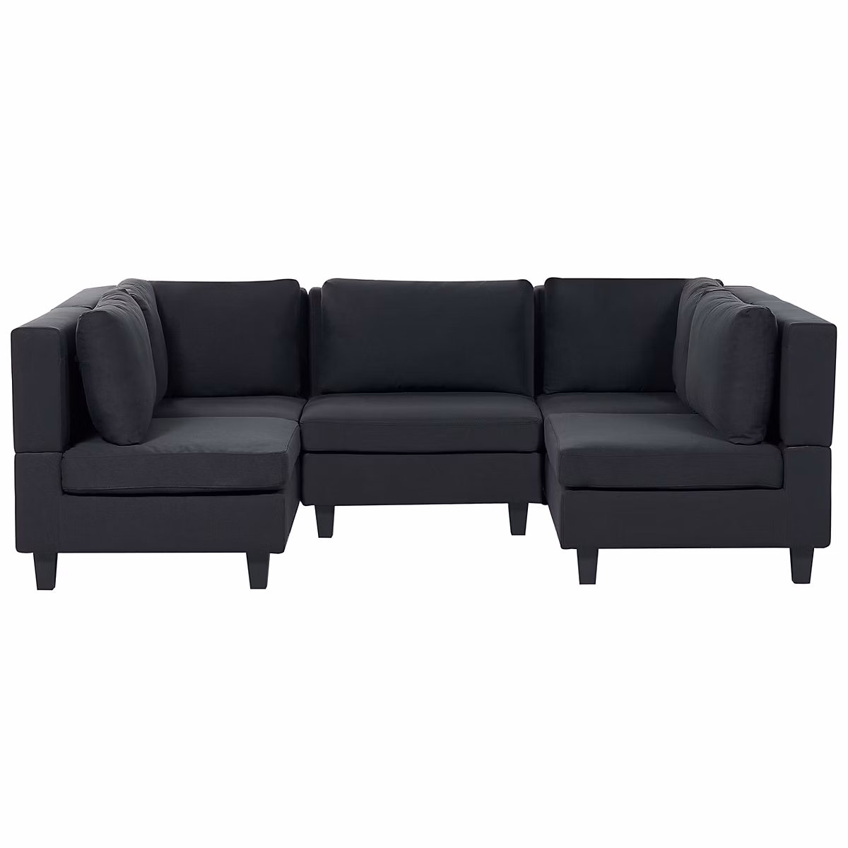 Canapé modulable en forme de U 5 places UNSTAD Tissu Noir – Réf. OTCKSXQVY7566230616