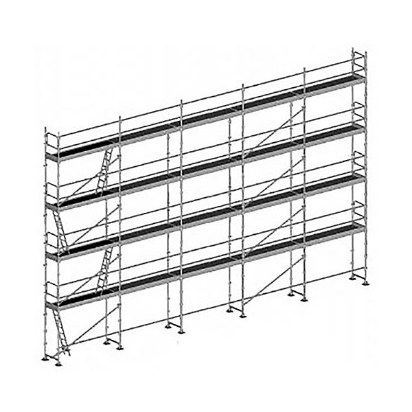 Echafaudage fixe de façade 160m² – Structure et planchers + Lisses | DUO160 | SP