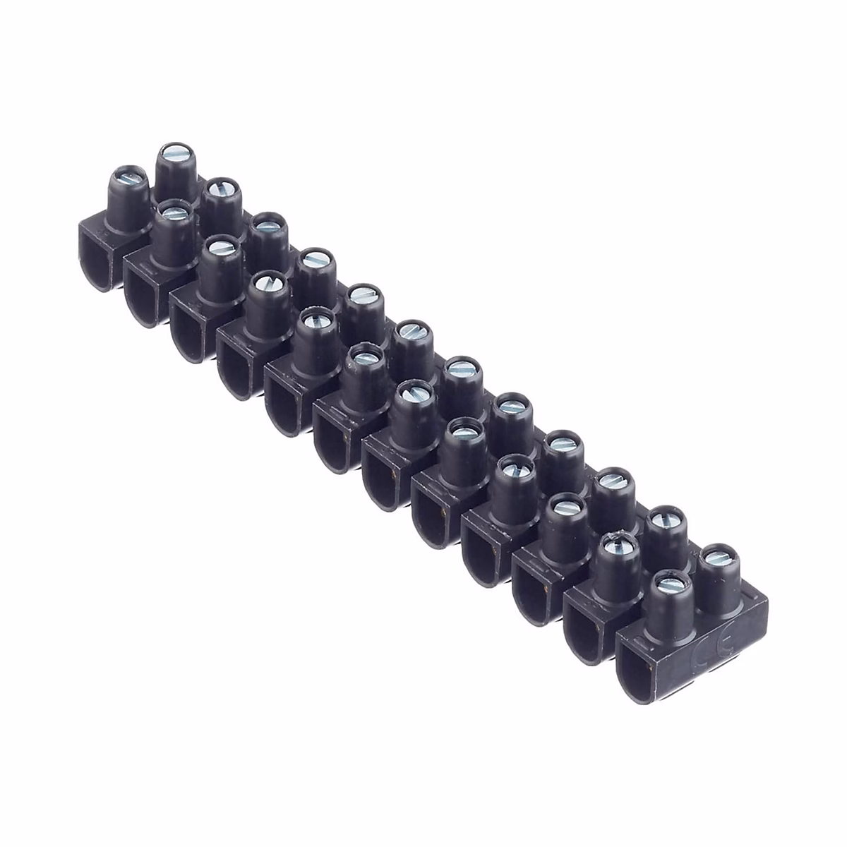 Borniers de raccordement en PP – TBS-6A-6mm2. Noir. Barrette de 12 borniers