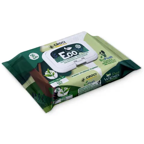 Pour mieux organiser vos extérieurs:Lingettes pour chien et chat Croci eco tea&chlor - x 30