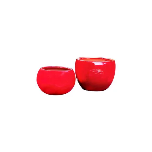Bien pensé pour le jardin:Pot rouge gamme le lisère Ø 25 cm