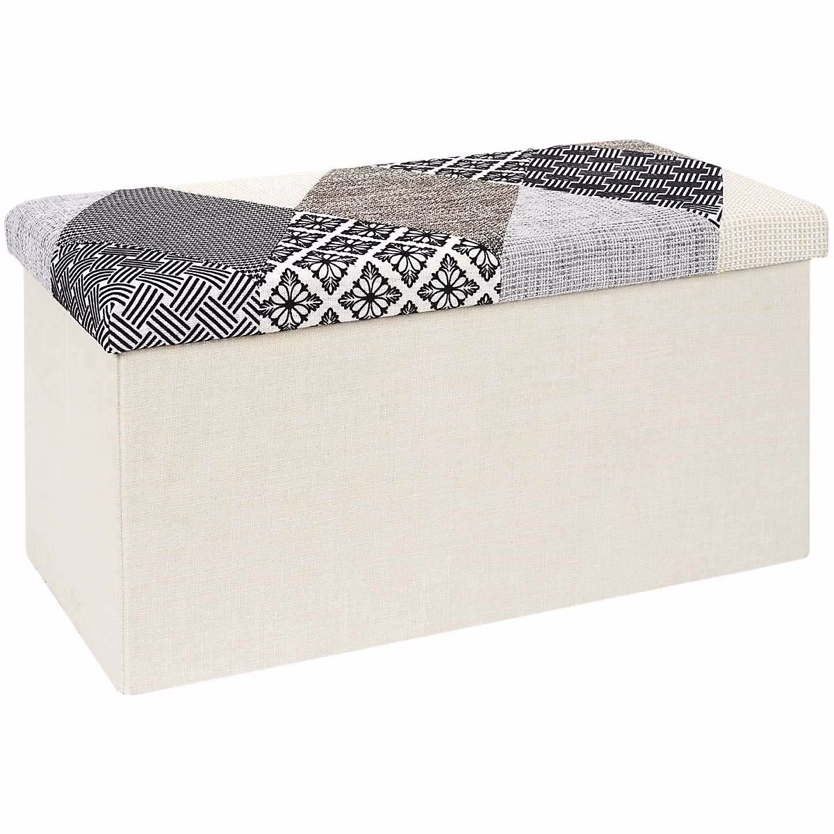 Banc et banc de table – Banc coffre pliable Patchwork gris