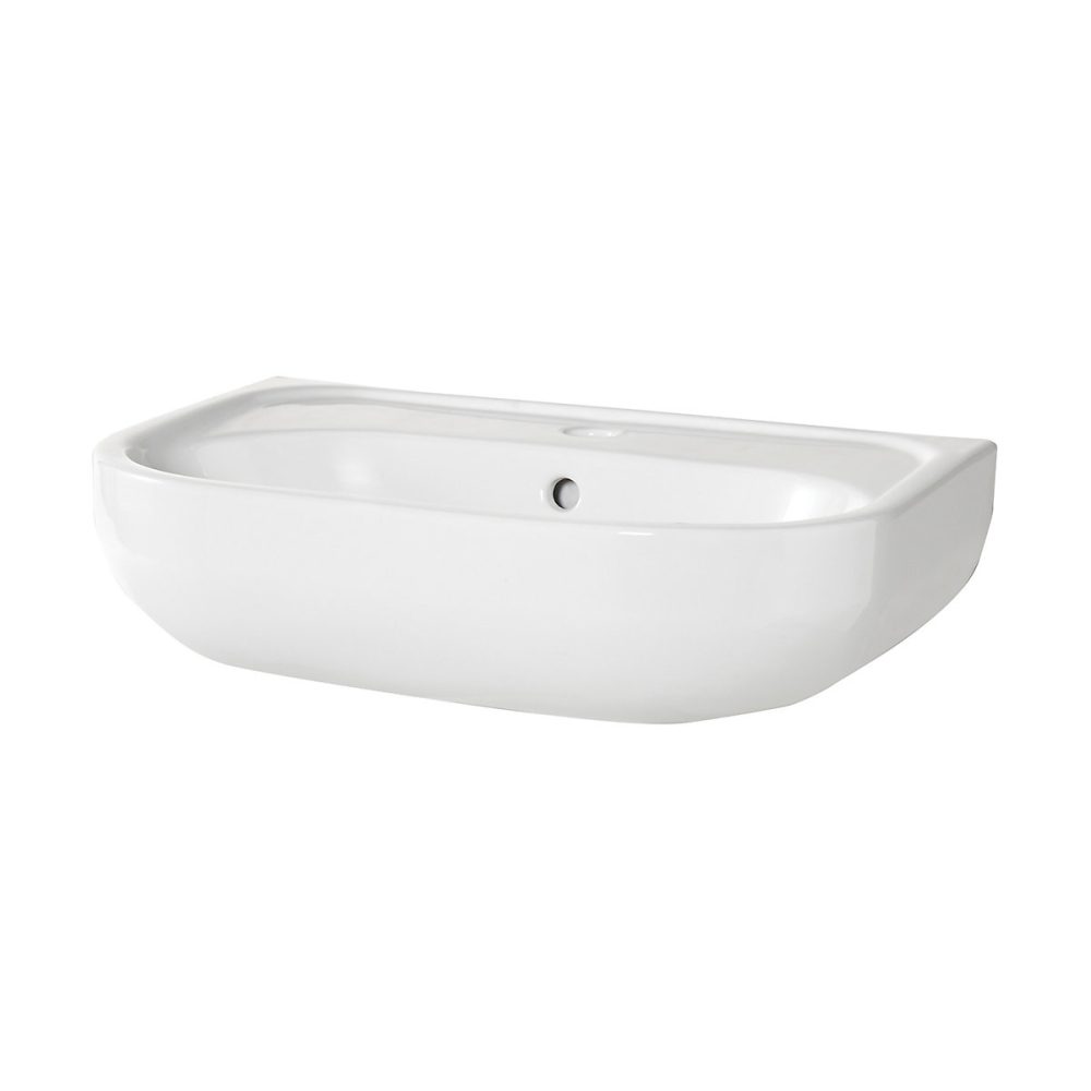 Lavabo en céramique blanc – l.56 x H.15 x P.40 cm, GoodHome Cavally