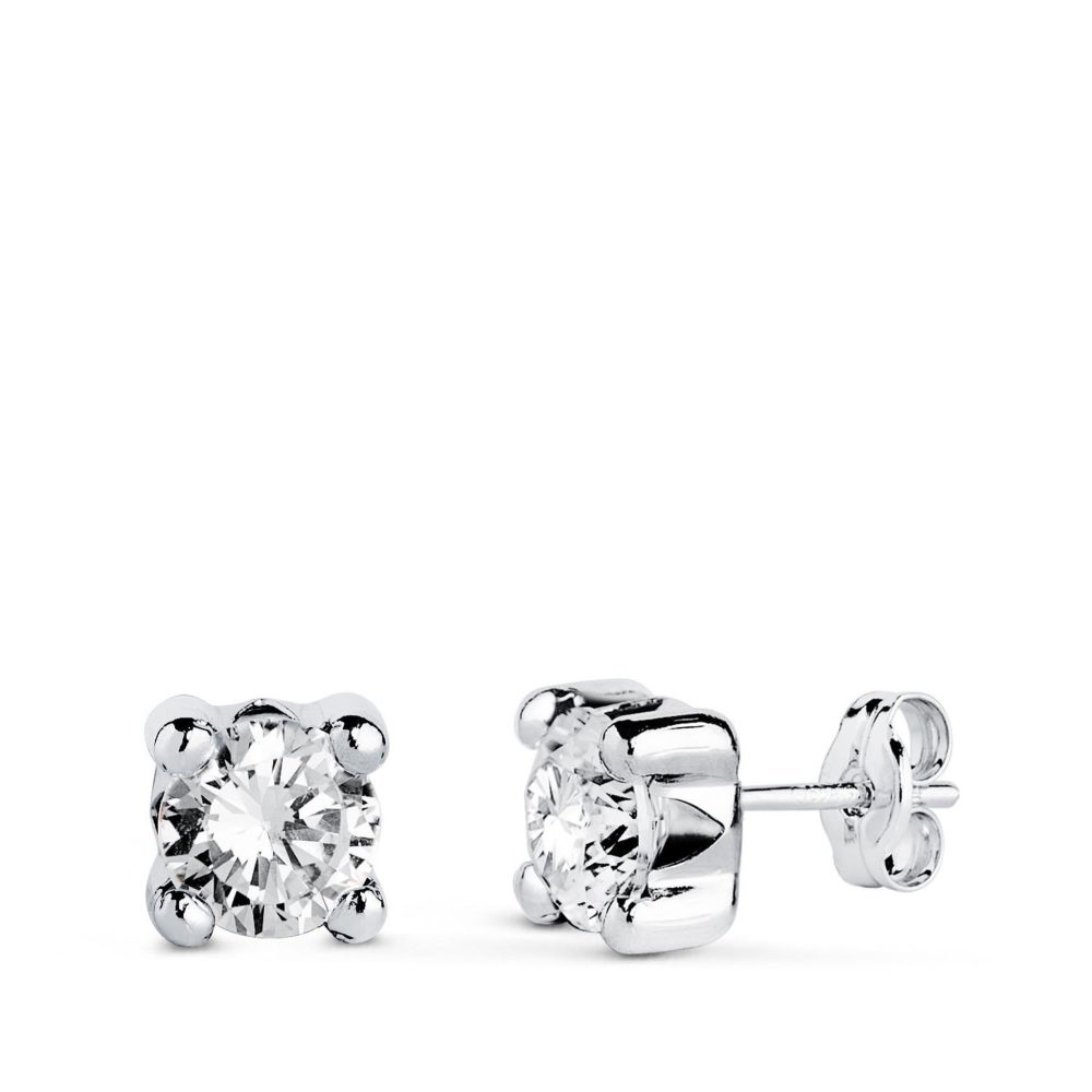 L'ATELIER D'AZUR Boucles d'Oreilles Or 18 Carats 750/000 Blanc Zirconium