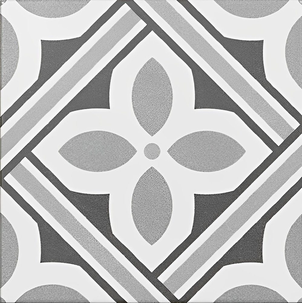 Carrelage Carreaux de ciment Barcelona gris elegante 20 × 20 cm