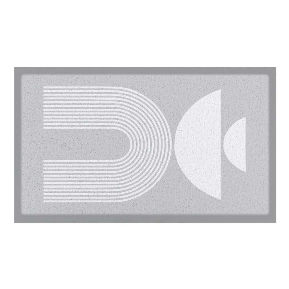 Paillasson Grey Half Moon Abstract Indoor & Outdoor (- 70 x 40 cm)