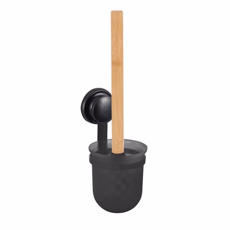 Brosse Wc avec support MEGA VENTOUSES Bambou Acier Noir mat MSV – Réf. NFQXALZAG0976585895