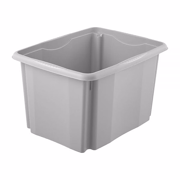 Bac empilable en plastique recyclé 30 litres – Gris
