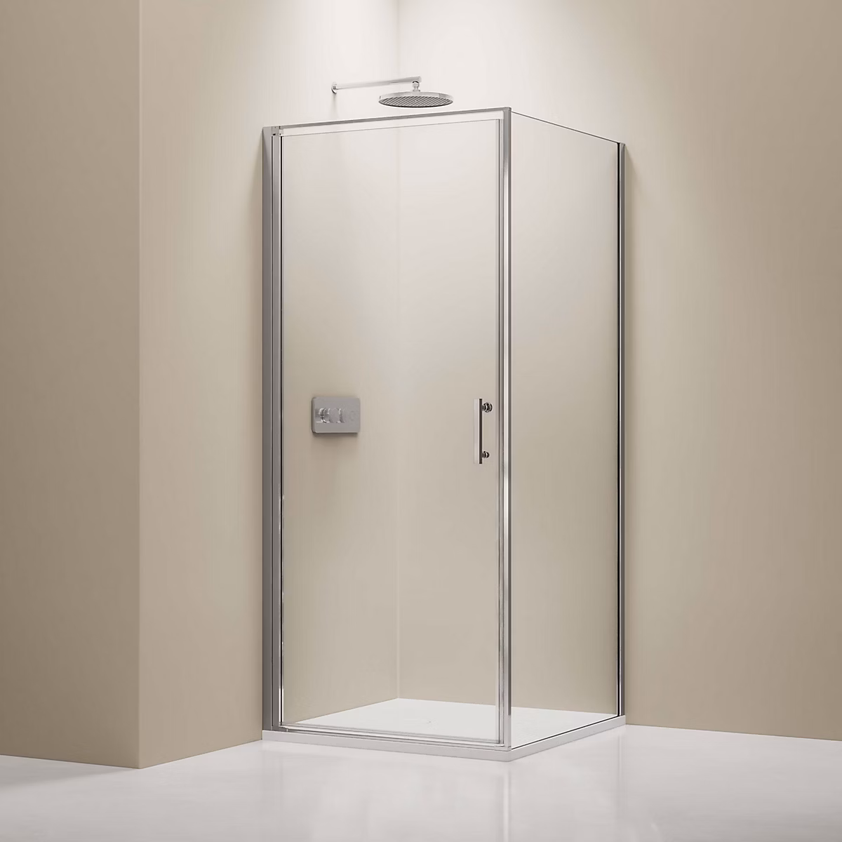 Cabine de douche d'angle 100 × 100 × 195cm verre 8mm NANO – installation paroi gauche ou droite | EX416
