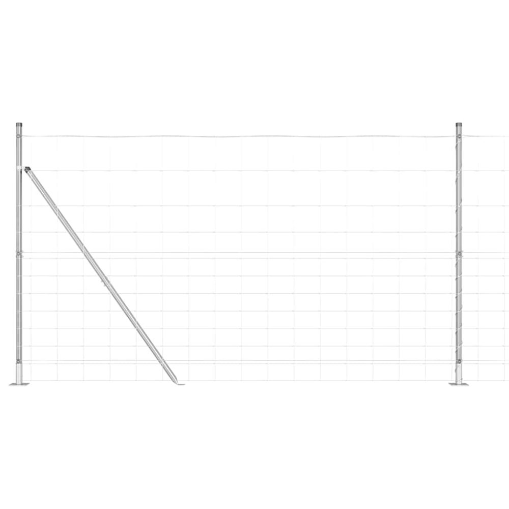 vidaXL Clôture en fil soudé avec base en béton 50 x 1,4 m Argenté