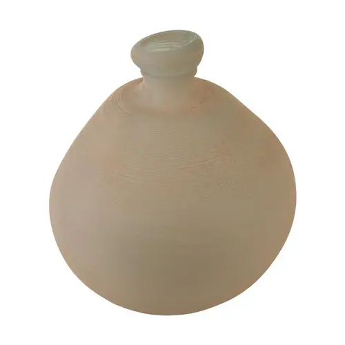 Jardin maison:Bouteille en verre recyclé beige effet sablé - Ø 31,5 x H 32 cm