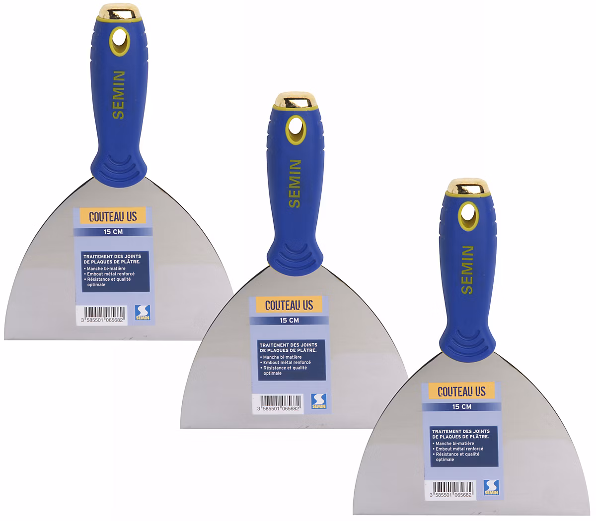 Couteau US à Enduire Semin – 15 cm (lot de 3)