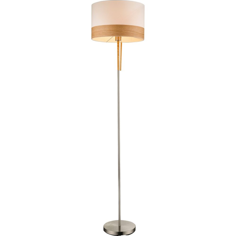 Globo Chipsy Lampadaire avec abat-jour nickel mat 1x E27