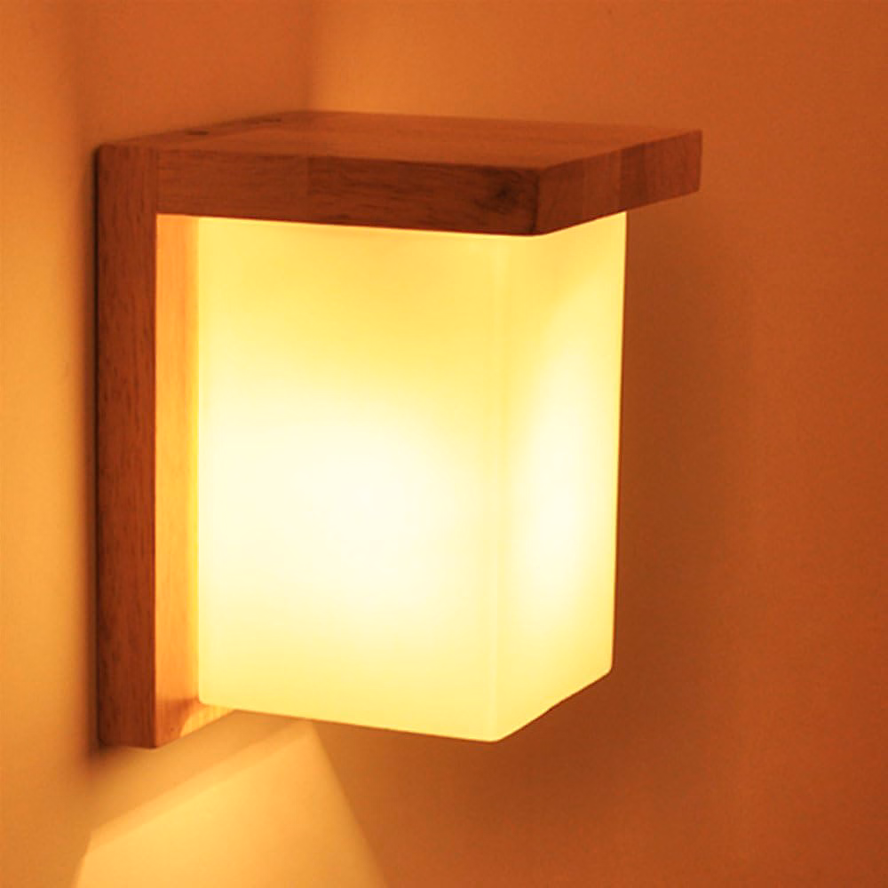 Applique Murale Décorative en Bois Massif Lampe Murale Moderne pour Chevet Salon Escalier Couloir Série Minimalisme II – Réf. TWWRLVXOF8459555750