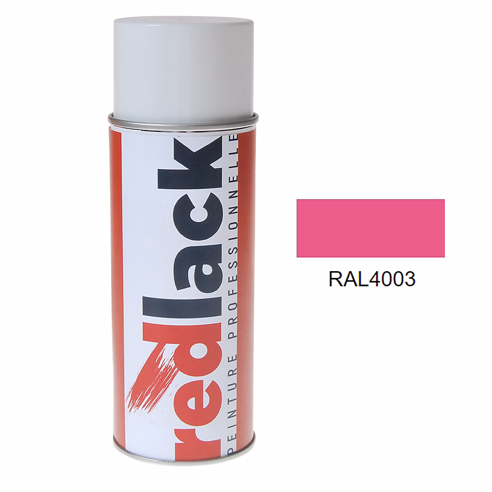 Bombe de peinture Aérosol – spray | 400ml | RAL 4003 Violet bruyère | Satiné | multisupport | Redlack | RAL4003