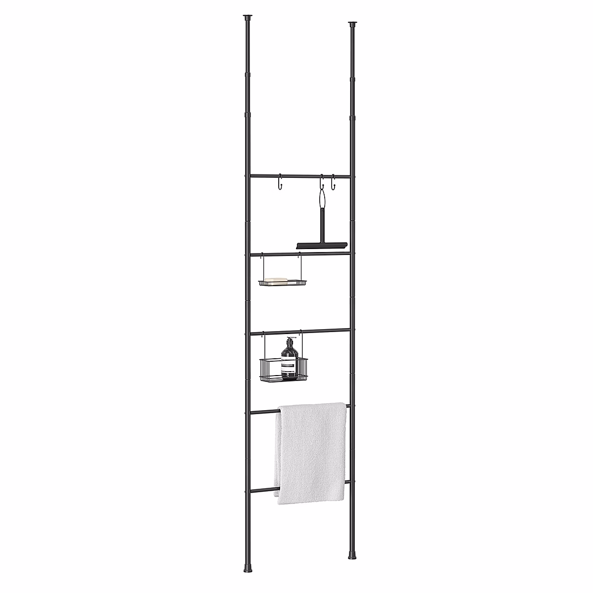 Accessoires de salle de bains – Echelle de rangement slice métal noir extensible