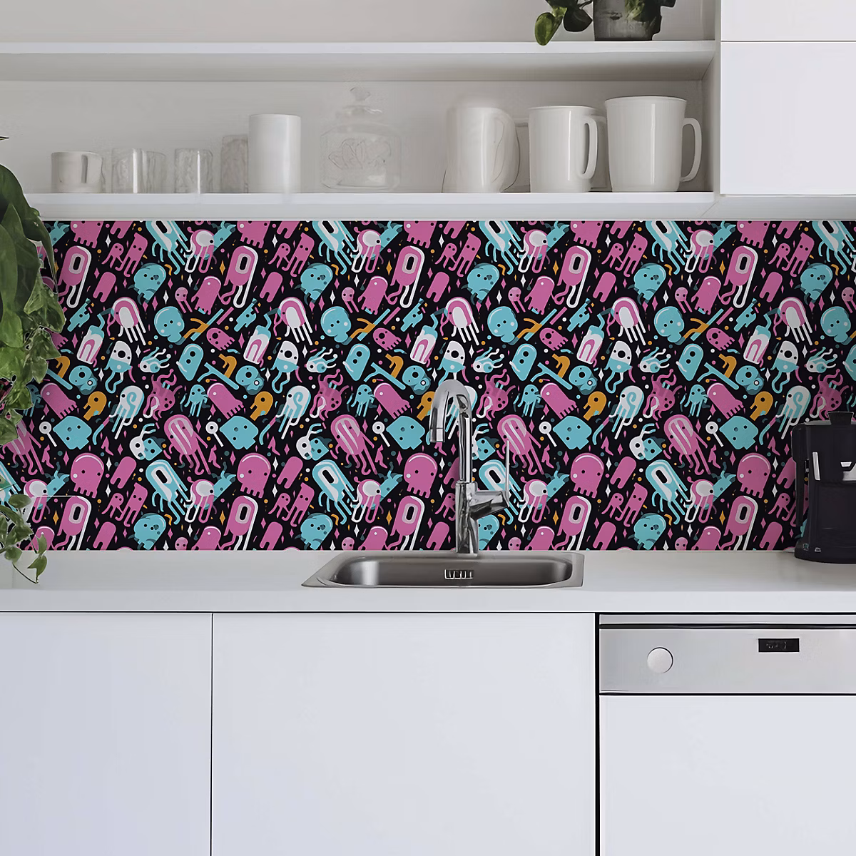 Crédence adhésive déco fun multicolore 60 × 300cm