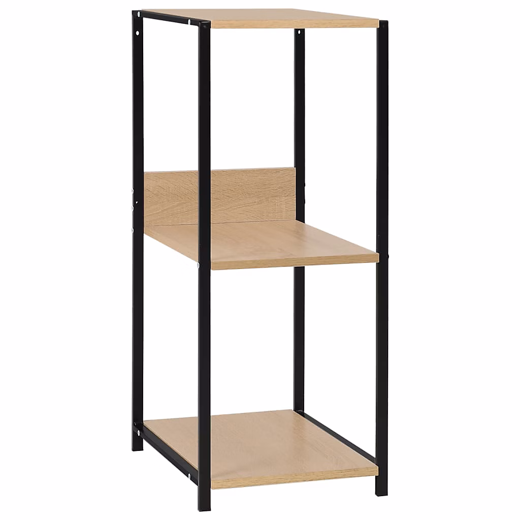 Étagère à livres droite petite Noir et chêne 33 – 5 × 39,6 × 79,7 cm vidaXL