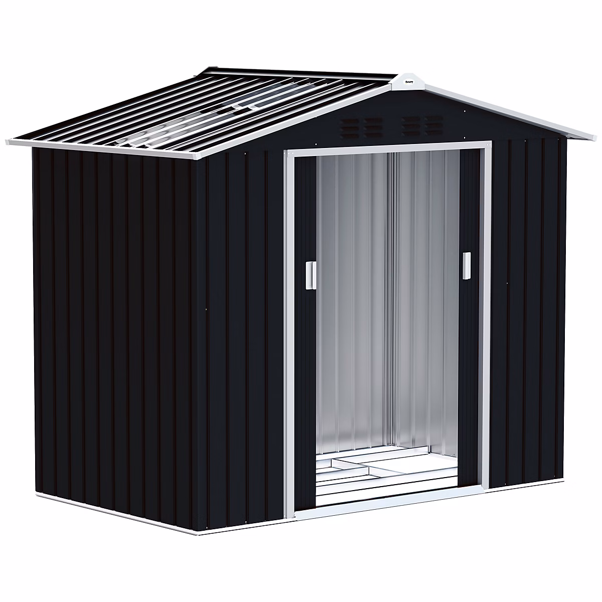 Abri de jardin – cabanon porte verrouillable, 213 × 130 × 185 cm, tôle d'acier anthracite