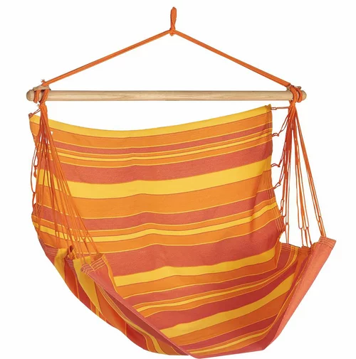Solution extérieur：Chaise hamac coloris orange Sunny certifié FSC® Jobek Hamac TranKil - 140 x 110 cm