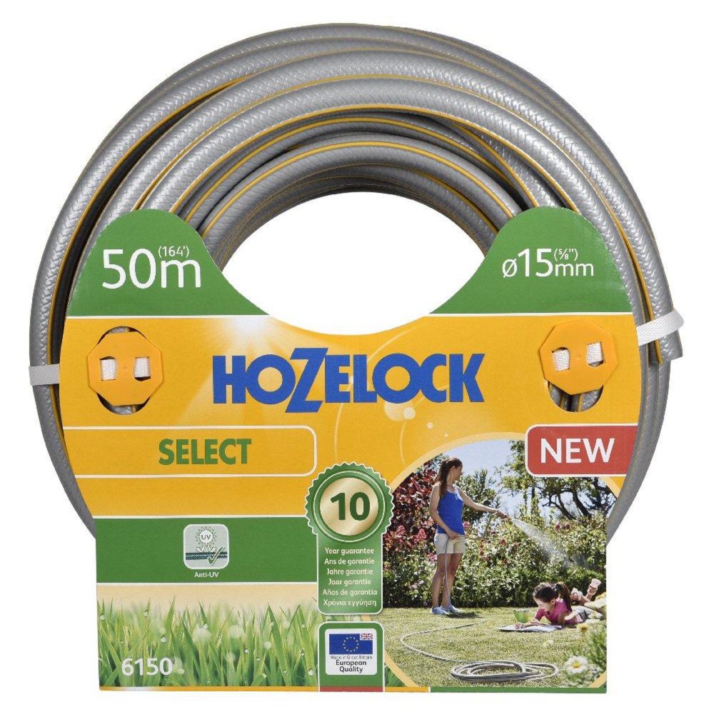 Hozelock Tuyau d'arrosage Hozelock Select anti UV gris bandes 3D jaunes 19mm 25m