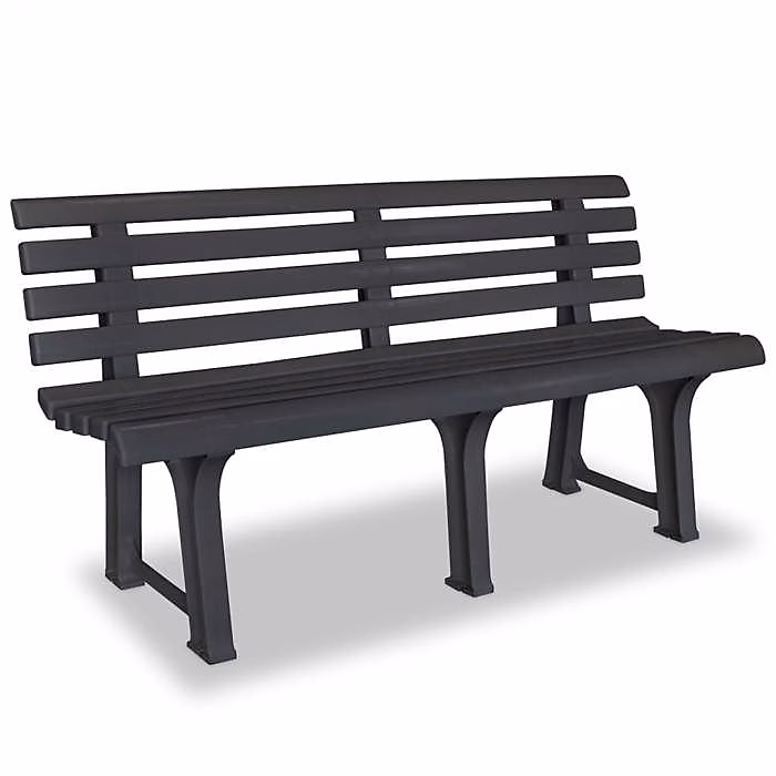 Banc de jardin en PVC – Vidaxl | 145.5 × 49 × 74 cm | Gris | Extérieur