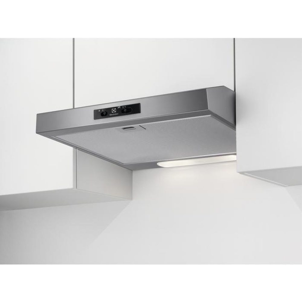 ELECTROLUX Hotte visière 60cm 272m3/h gris - efu216s