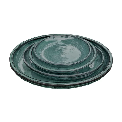 Extérieur tendance:Soucoupe en grès émaillé vert Amande Decolines Littoral - Ø 30 cm