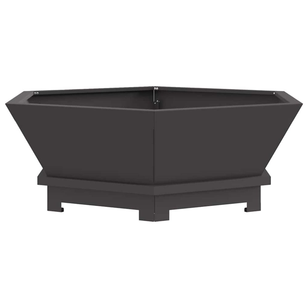 vidaXL Brasero Noir 75 x 75 x 28 cm Acier patiné