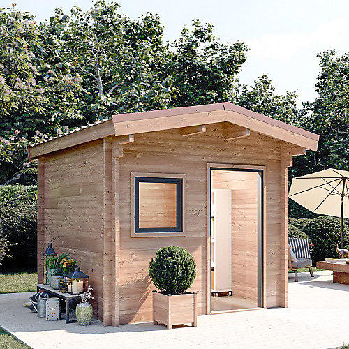 Chalet de jardin RIVOIRE 9M² | Bois Douglas épaisseur 55MM – Porte & fenêtre PVC GROSFILLEX – Toiture BACACIER