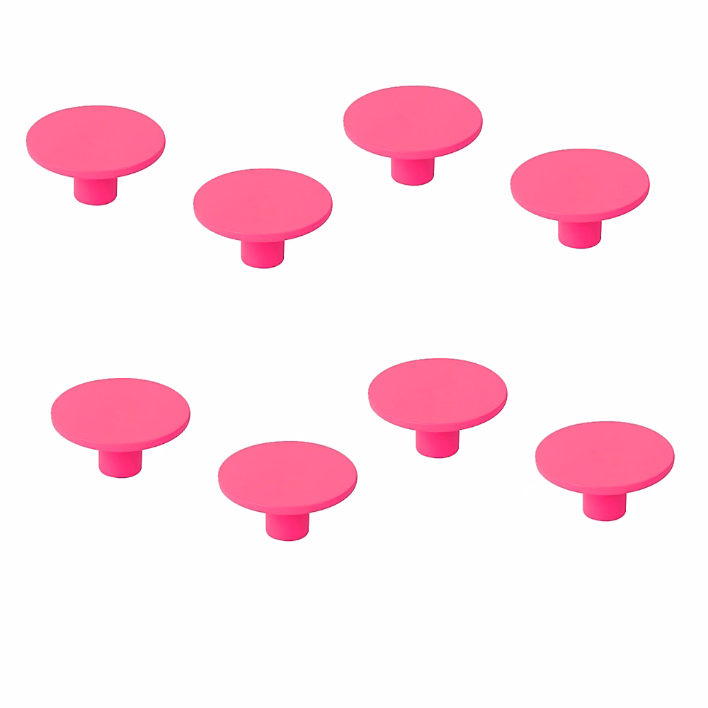 8 Un. poignées de meuble pour enfants résine plastique ABS peint rose – diamètre 40MM