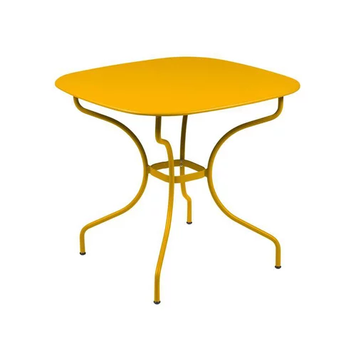Pour un jardin accueillant:Table coloris jaune en acier Opéra Fermob - 82 x 82 x 74 cm