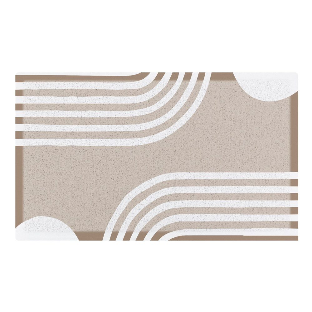 Paillasson Beige Abstract Lines Indoor & Outdoor (- 70 x 40 cm)
