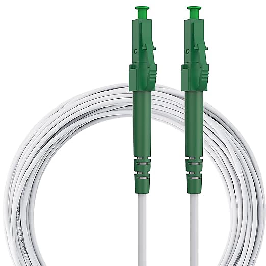 Elfcam – Câble Fibre Optique LC/APC à LC/APC, 70m (Blanc), Jarretière Optique Simplex Monomode 9/125um LSZH